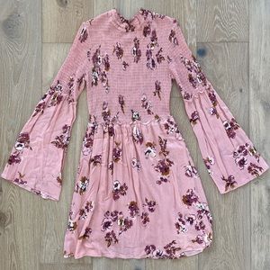 Floral Dress with Flared Sleeves
